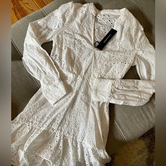 BCBGMAZAZRIA Cotton Eyelet Mini Dress - Picture 5 of 8